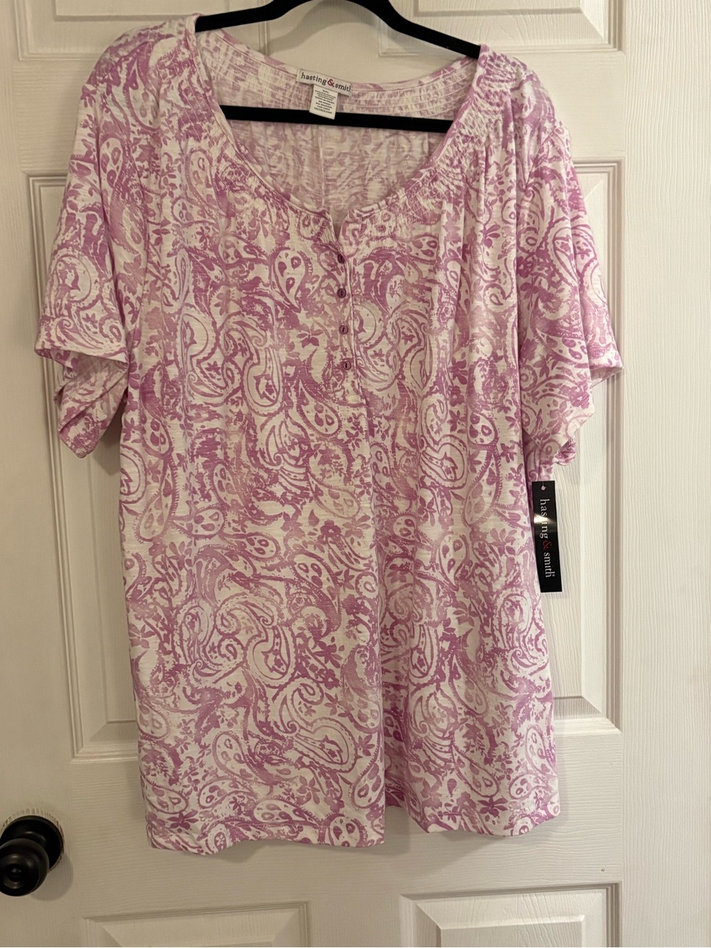 Habitat Lavender Paisley Short Sleeve Scoop Neck Tee by Habitat